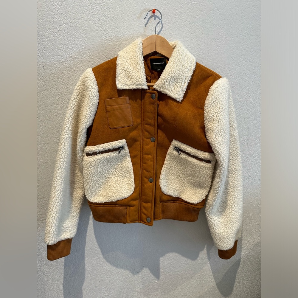 Women’s Members Only Brown Sherpa Jacket